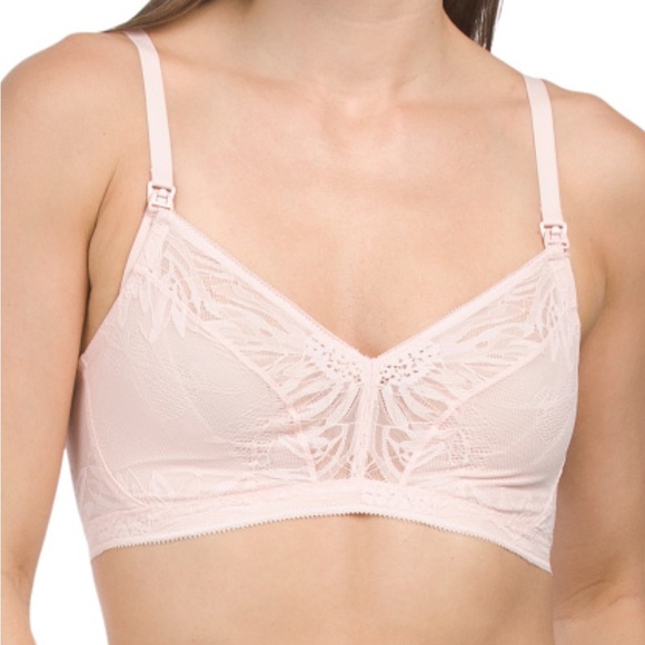 ONGOSSAMER Blush Pink Sleek And Lace Maternity Nursing Bralette Size Large NWTS - Picture 7 of 7
